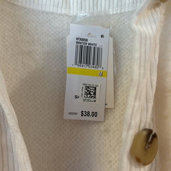 Hippie Rose Juniors' Corduroy-Trim Sherpa Button-up Shacket - Winter White Med. - Picture 6 of 6